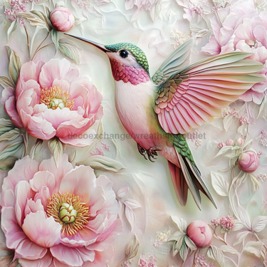 Hummingbird Sign, DCO-13205, Sign For Wreath, 10x10